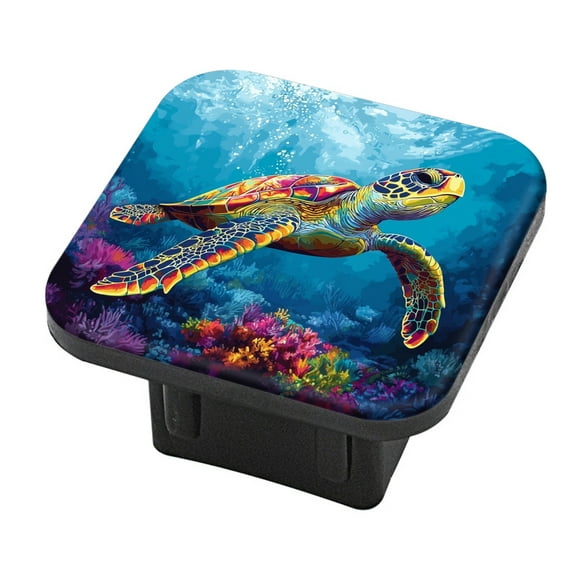 Hitch Cover Fits For 2-Inch Hitch,Colorful Sea Turtle Swimming In An Underwater Paradiserubber Trailer Hitch Cover Tube Plug Insert,Car Exterior Accessories, Receiver Tube Hitch Plug