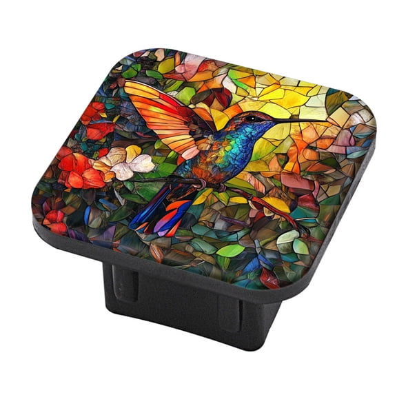 Hitch Cover Fits For 2-Inch Hitch,Colorful Stained - Glass Hummingbirdrubber Trailer Hitch Cover Tube Plug Insert,Car Exterior Accessories, Receiver Tube Hitch Plug