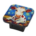 thumbnail image 1 of Hitch Cover Fits For 2-Inch Hitch,Cow In A Van Gogh - Style Starry Night Oil Paintingrubber Trailer Hitch Cover Tube Plug Insert,Car Exterior Accessories, Receiver Tube Hitch Plug, 1 of 6