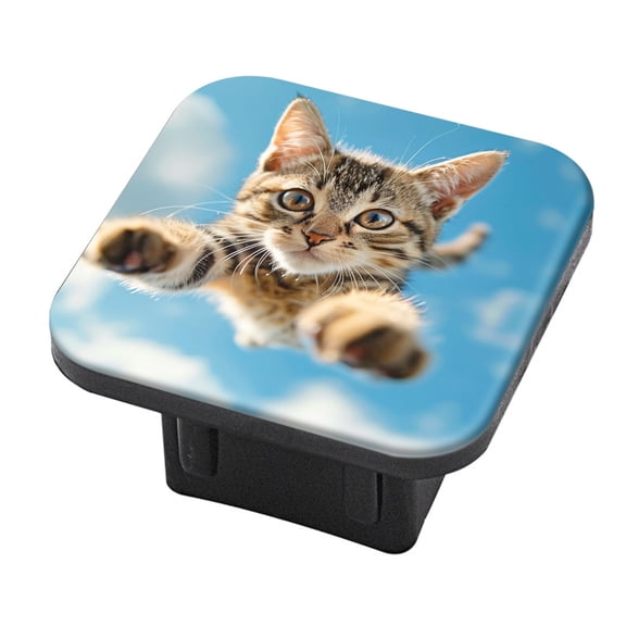 Hitch Cover Fits For 2-Inch Hitch,Cute Kitten Floating In The Sky With Cute Cat Facerubber Trailer Hitch Cover Tube Plug Insert,Car Exterior Accessories, Receiver Tube Hitch Plug
