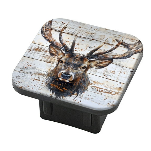 Hitch Cover Fits For 2-Inch Hitch,Deer Head On Weathered Wood - Like Backgroundrubber Trailer Hitch Cover Tube Plug Insert,Car Exterior Accessories, Receiver Tube Hitch Plug
