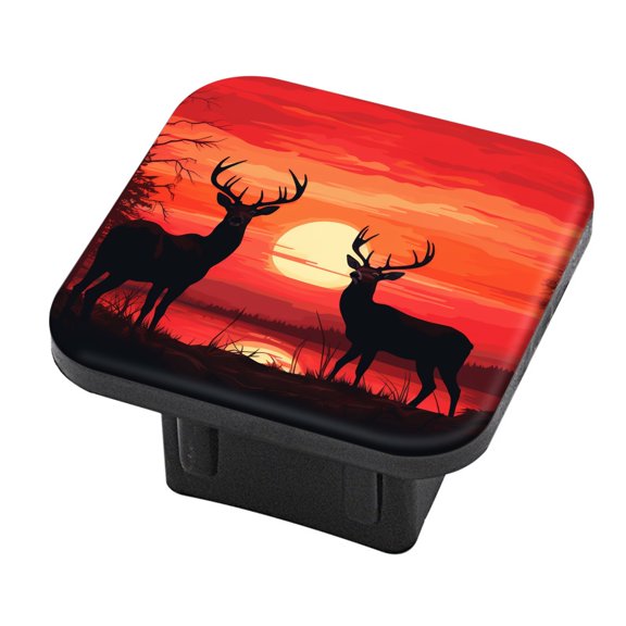 Hitch Cover Fits For 2-Inch Hitch,Deer On Meadow Animals Autumn Seasonrubber Trailer Hitch Cover Tube Plug Insert,Car Exterior Accessories, Receiver Tube Hitch Plug