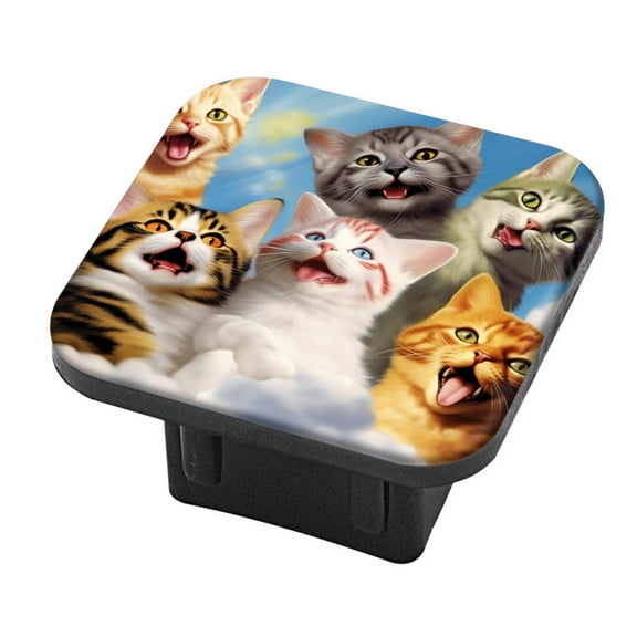 Hitch Cover Fits For 2-Inch Hitch,Group Of Cats With Mouths Openrubber Trailer Hitch Cover Tube Plug Insert,Car Exterior Accessories, Receiver Tube Hitch Plug