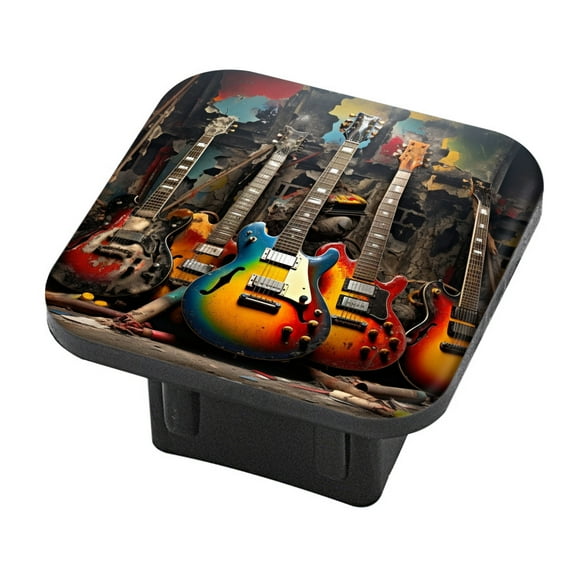 Hitch Cover Fits For 2-Inch Hitch,Guitars With Different Color And Appearing Wornrubber Trailer Hitch Cover Tube Plug Insert,Car Exterior Accessories, Receiver Tube Hitch Plug