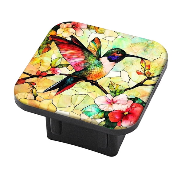 Hitch Cover Fits For 2-Inch Hitch,Hummingbird In A Stained Glass Themed Artworkrubber Trailer Hitch Cover Tube Plug Insert,Car Exterior Accessories, Receiver Tube Hitch Plug