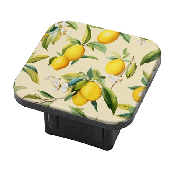 Hitch Cover Fits For 2-Inch Hitch,Lemon Pattern With Green Leaves And Flowersrubber Trailer Hitch Cover Tube Plug Insert,Car Exterior Accessories, Receiver Tube Hitch Plug