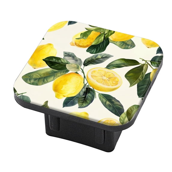 Hitch Cover Fits For 2-Inch Hitch,Lemon Tree Branches With Lemons And White Flowersrubber Trailer Hitch Cover Tube Plug Insert,Car Exterior Accessories, Receiver Tube Hitch Plug