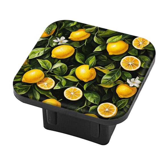 Hitch Cover Fits For 2-Inch Hitch,Lemons On A Black Background With Foliagerubber Trailer Hitch Cover Tube Plug Insert,Car Exterior Accessories, Receiver Tube Hitch Plug