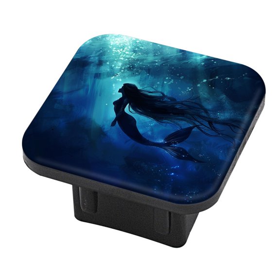 Hitch Cover Fits For 2-Inch Hitch,Mermaid Swimming In The Deep Ocean With Long Hair Flowingrubber Trailer Hitch Cover Tube Plug Insert,Car Exterior Accessories, Receiver Tube Hitch Plug