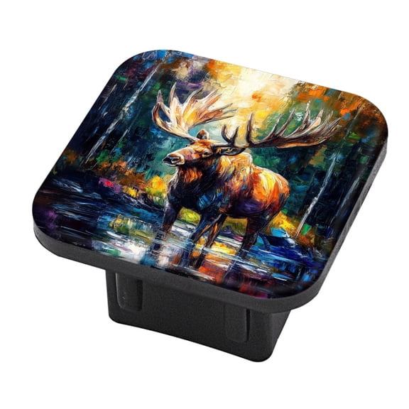 Hitch Cover Fits For 2-Inch Hitch,Moose With Magnificent Antlersrubber Trailer Hitch Cover Tube Plug Insert,Car Exterior Accessories, Receiver Tube Hitch Plug