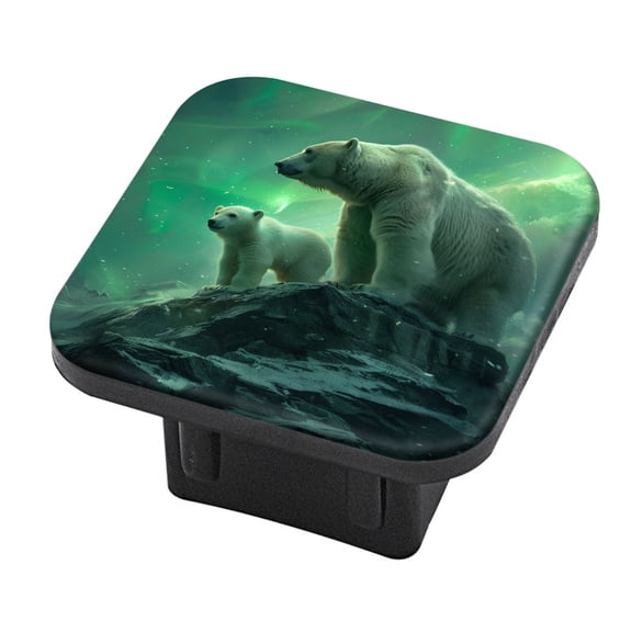 Hitch Cover Fits For 2-Inch Hitch,Mother Polar And Cub Stand On The Top Of Icy Mountainrubber Trailer Hitch Cover Tube Plug Insert,Car Exterior Accessories, Receiver Tube Hitch Plug