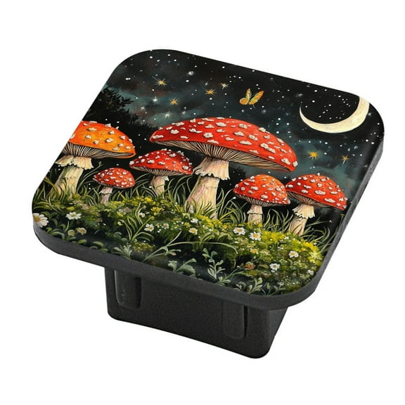 Hitch Cover Fits For 2-Inch Hitch,Mushrooms In A Fantasy - Styled Oil - Painted Landscaperubber Trailer Hitch Cover Tube Plug Insert,Car Exterior Accessories, Receiver Tube Hitch Plug