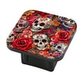 thumbnail image 1 of Hitch Cover Fits For 2-Inch Hitch,Pattern With Day Of The Dead Skulls And Rosesrubber Trailer Hitch Cover Tube Plug Insert,Car Exterior Accessories, Receiver Tube Hitch Plug, 1 of 6