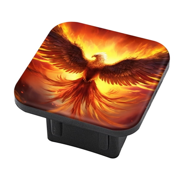 Hitch Cover Fits For 2-Inch Hitch,Phoenix Rising From The Ashes With Glowing Firerubber Trailer Hitch Cover Tube Plug Insert,Car Exterior Accessories, Receiver Tube Hitch Plug