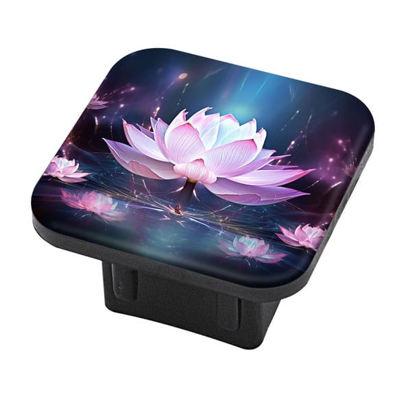 Hitch Cover Fits For 2-Inch Hitch,Pink Lotus With Many Petals Floats On The Waterrubber Trailer Hitch Cover Tube Plug Insert,Car Exterior Accessories, Receiver Tube Hitch Plug