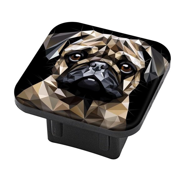Hitch Cover Fits For 2-Inch Hitch,Pug Dog On Black Backgroundrubber Trailer Hitch Cover Tube Plug Insert,Car Exterior Accessories, Receiver Tube Hitch Plug