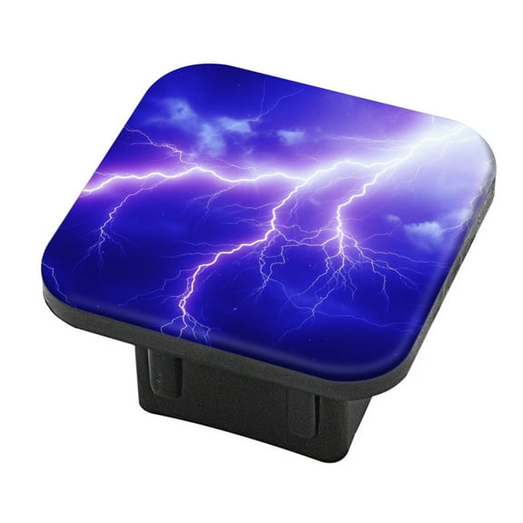 Hitch Cover Fits For 2-Inch Hitch,Purple Lightning In The Blue Skyrubber Trailer Hitch Cover Tube Plug Insert,Car Exterior Accessories, Receiver Tube Hitch Plug