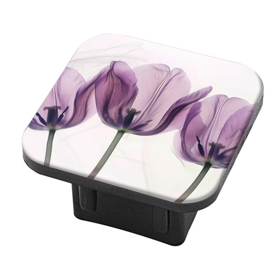 Hitch Cover Fits For 2-Inch Hitch,Purple Tulips With Delicate Purple Petalsrubber Trailer Hitch Cover Tube Plug Insert,Car Exterior Accessories, Receiver Tube Hitch Plug