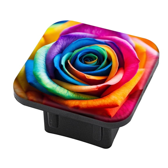 Hitch Cover Fits For 2-Inch Hitch,Rainbow Rose With Vibrant Colorsrubber Trailer Hitch Cover Tube Plug Insert,Car Exterior Accessories, Receiver Tube Hitch Plug