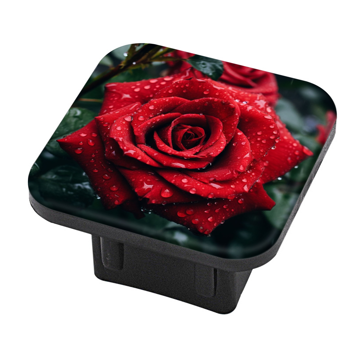 Hitch Cover Fits For 2-Inch Hitch,Red Rose With Water Droplets Dewy And ...