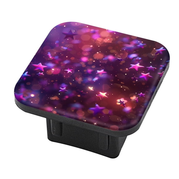 Hitch Cover Fits For 2-Inch Hitch,Render Of Colorful Stars Falling On Dark Backgroundrubber Trailer Hitch Cover Tube Plug Insert,Car Exterior Accessories, Receiver Tube Hitch Plug