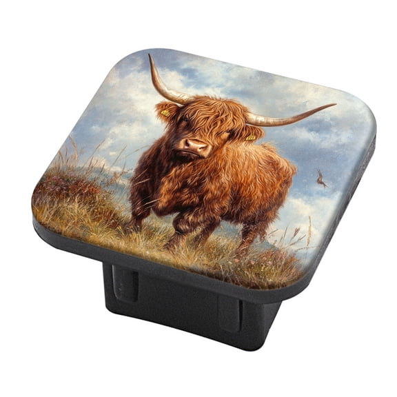 Hitch Cover Fits For 2-Inch Hitch,Rusticcharm Watercolor Highland Cow Printrubber Trailer Hitch Cover Tube Plug Insert,Car Exterior Accessories, Receiver Tube Hitch Plug