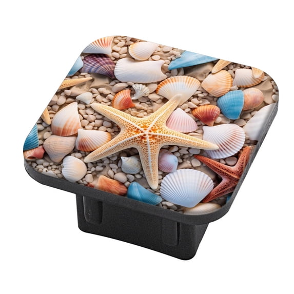 Hitch Cover Fits For 2-Inch Hitch,Seashells And Starfish On The Beachrubber Trailer Hitch Cover Tube Plug Insert,Car Exterior Accessories, Receiver Tube Hitch Plug