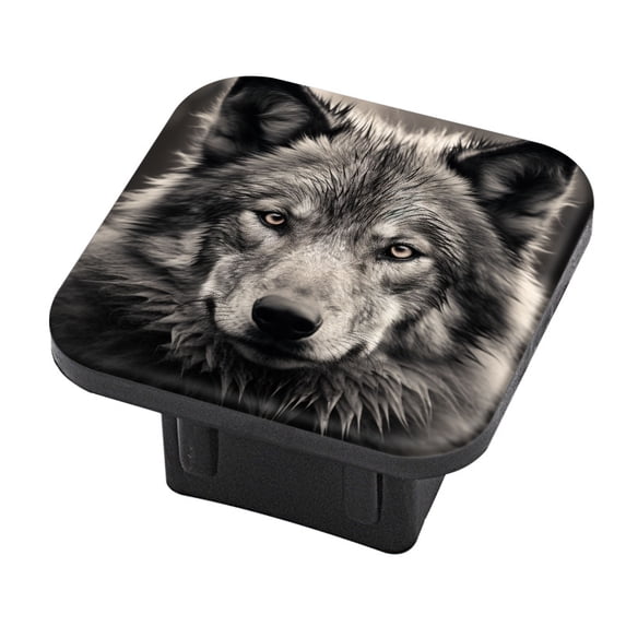 Hitch Cover Fits For 2-Inch Hitch,The Intense Allure Of A Wolf In A Monochrome Scenerubber Trailer Hitch Cover Tube Plug Insert,Car Exterior Accessories, Receiver Tube Hitch Plug