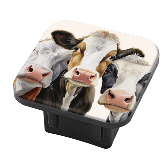 Hitch Cover Fits For 2-Inch Hitch,Three Cows Close-Up Portraitrubber Trailer Hitch Cover Tube Plug Insert,Car Exterior Accessories, Receiver Tube Hitch Plug