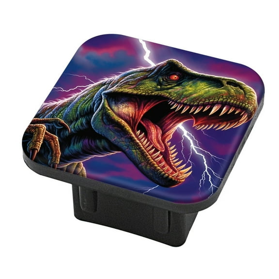 Hitch Cover Fits For 2-Inch Hitch,Tyrannosaurus Rex Roaring With Lightningrubber Trailer Hitch Cover Tube Plug Insert,Car Exterior Accessories, Receiver Tube Hitch Plug