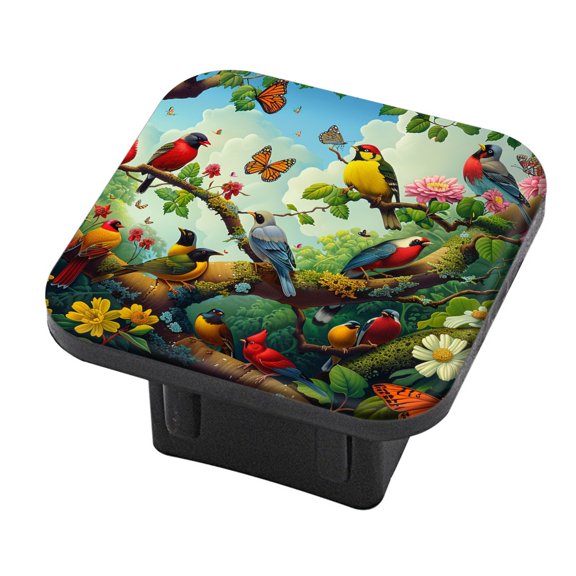 Hitch Cover Fits For 2-Inch Hitch,Various Birds And Butterflies In Open Forestrubber Trailer Hitch Cover Tube Plug Insert,Car Exterior Accessories, Receiver Tube Hitch Plug