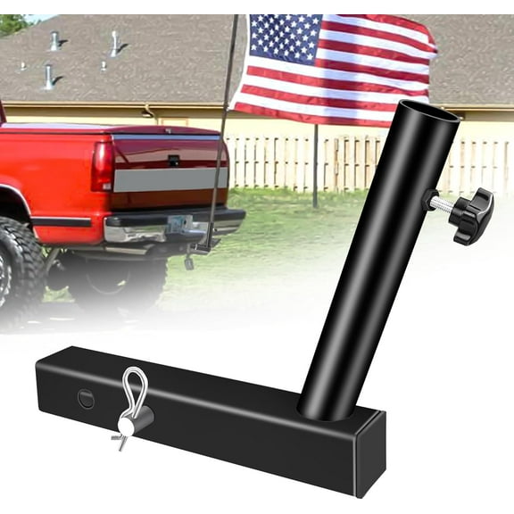 Hitch Flag Pole Holder, Heavy-Duty Truck Flag Pole Mount Kit for 2-Inch Receivers, Adjustable Car Flag Pole for Jeep, SUV, RV, Pickup, Trailer  Rust-Resistant WWSOGQH