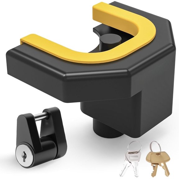 Hitch Locks Kit - Heavy-Duty Hitch Lock for 2" Couplers with Straight Lips, Anti- Steel Core Lock with  for RV, Camper, , Boat, Caravan