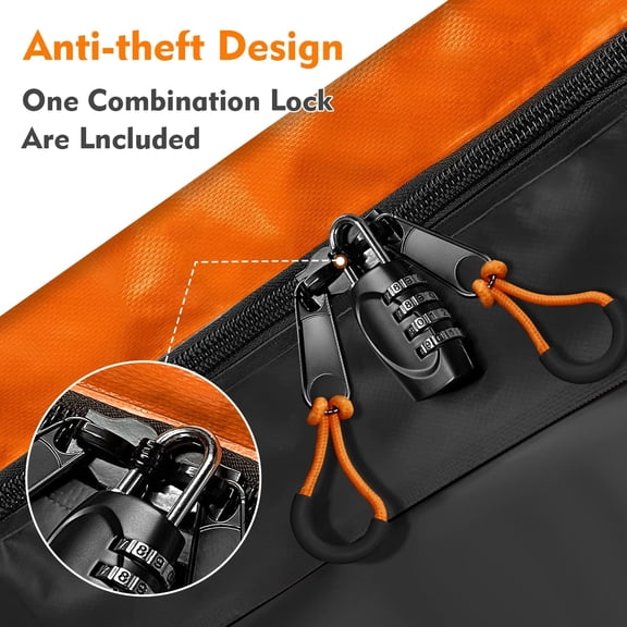 Hitch Mount Cargo Carrier Bag, 20 Cubic Feet  Waterproof Car Tray Luggage Bag (59" 24" 24") with 6 Reinforced Straps + 1 Combination Lock, Fits for All Vehicles with Steel Trailer Basket