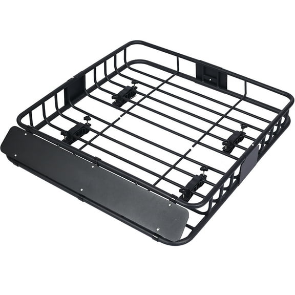 Hitch Mount Cargo Carrier Basket, 150 lbs Capacity, Vehicle Cargo Baskets with 2pcs Ratchet Straps, Heavy Duty Steel Universal Car Top Luggage Carrier Rack for SUV Truck Pickup