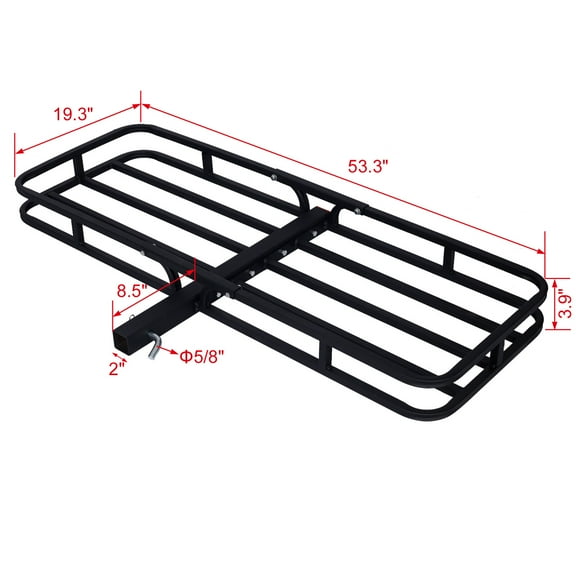Hitch Mount Cargo Carrier,Rear Cargo Rack for Suv,Truck,Car,Luggage Basket Rack Fits 2" Receiver,Black Steel