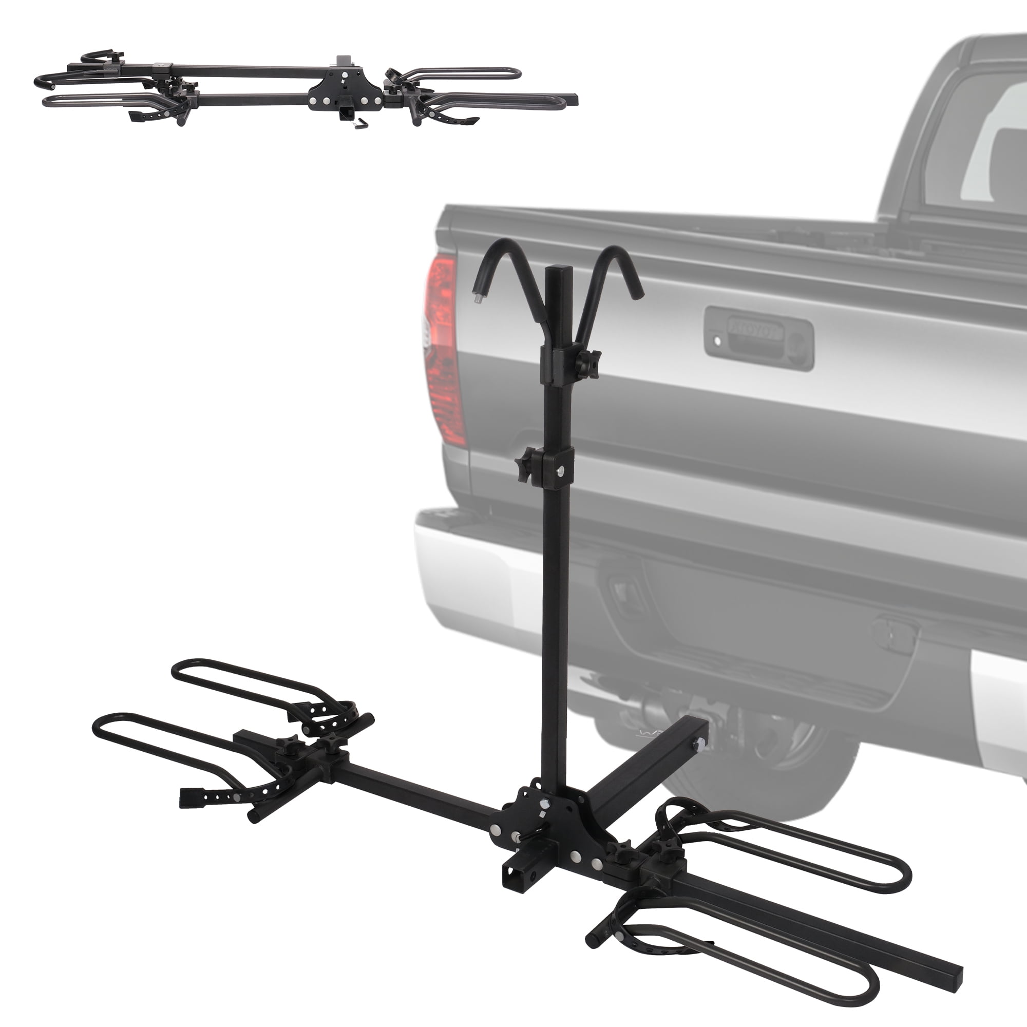 Hitch Mounted Bike Rack for 2 Bikes Bicycle Platform Style Carrier for Cars Trucks SUVs Minivans 2 Bike 120 lbs Total Capacity Platform Style Standard Bicycles with 2 Hitch Receiver Walmart