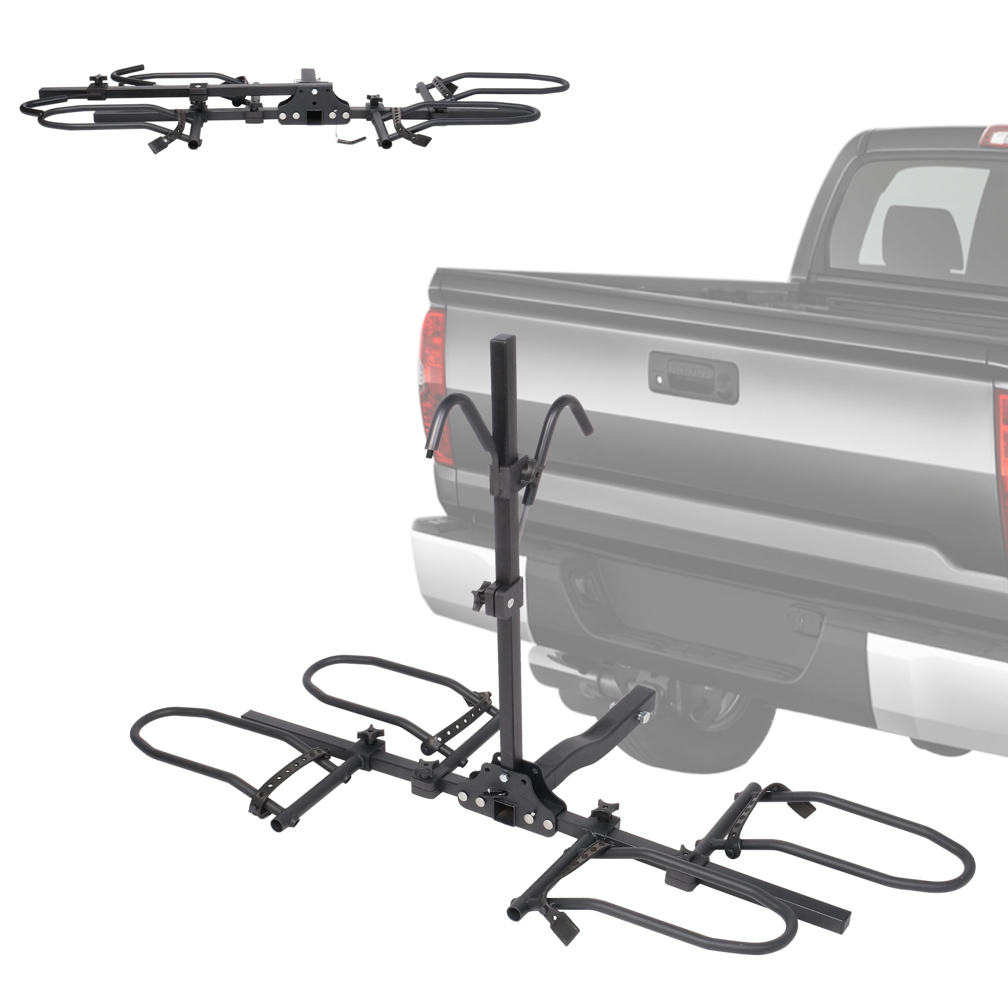 Hitch Mounted Bike Rack for 2 Bikes, Bicycle Platform Style Carrier for Cars Trucks SUVs