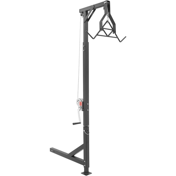Hitch Mounted Deer Hoist, 600lbs Capacity Hitch Game Hoist, 360 Rotatable Truck Deer Hoist with Winch Lift and Gambrel Set, 74-102in Adjustable Height