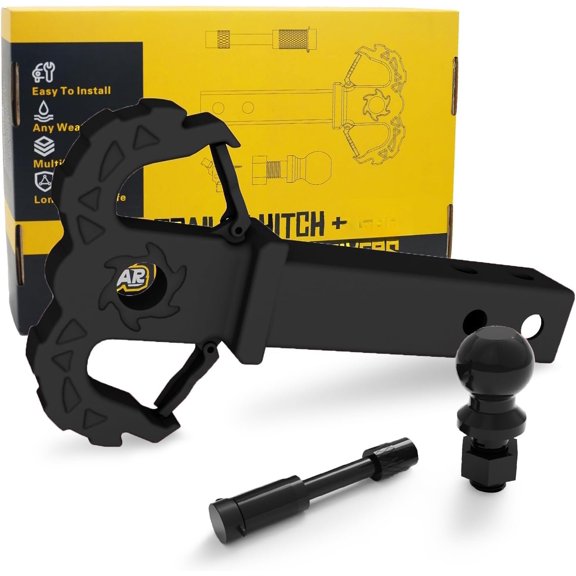 Hitch Step for 2" Receivers,Trailer Hitch with 2-Inch Ball Hitch and Trailer Hitch Pin, Drop Forged Steel Hitch Step, 14 Ton (30000 Lbs) Maximum Break Strength Tow Hitch Receiver, Black