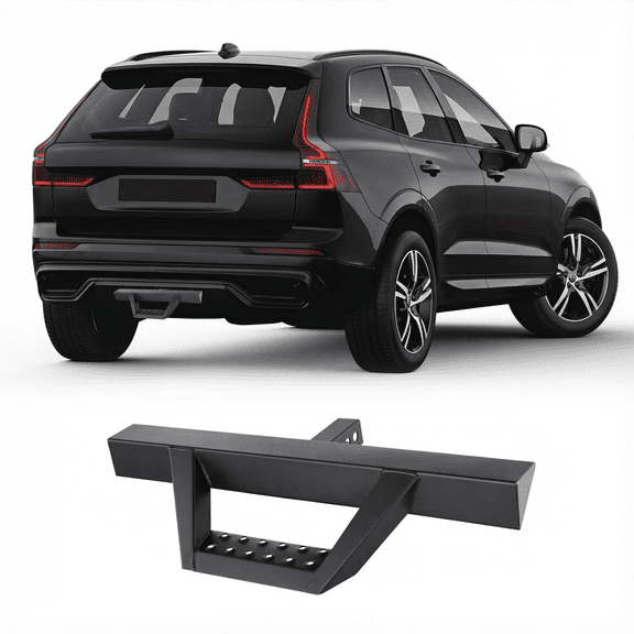 Hitch Step Fit for 2" Hitch Receiver with 2" Towing Receiver with Pin Lock Bumper Protector Textured Black & Strong Steel Construction 350LBS Maximum Load