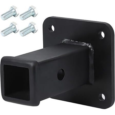 Hitch Wall Mount,2" Bolt-On Receiver Opening Hitch Tube,20,000 LBS Bumper Trailer Hitch Compatible for Skid Steer Mount Plate,Heavy Duty Hitch Receiver for Tractor,Lawn Mower,Utility Trailer