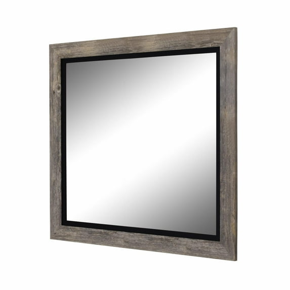 Hitchcock Butterfield 258517NB Reclaimed Gray And Black Barnwood Coastal Square Mirror