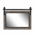 thumbnail image 1 of Hitchcock Butterfield 2585BD3030 30 x 30 in. Santa Fe Farmhouse Rustic Reclaimed Barn Door Mirror - Bathroom Mirror - Vanity Mirror - Wall Mirror - Decorative Mirror, Gray & Black, 1 of 6