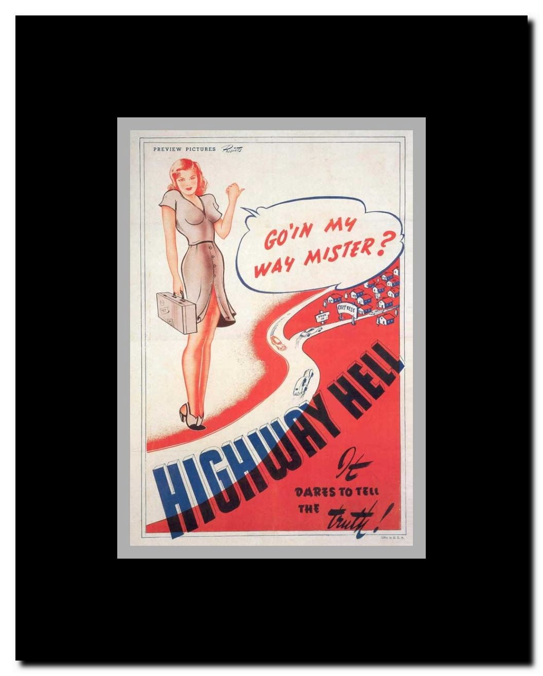 Hitchhike to Hell Framed Movie Poster
