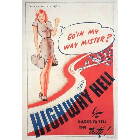 Hitchhike to Hell Movie Poster (11 x 17)