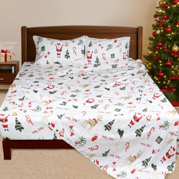 Hitime 4PC Queen Sheet Set Deep Pocket Fit 16", Breathable Microfiber Soft Queen Sheet Set Warm Sheets, Luxury Hotel Style Home Decor Queen Bed Sheet Set, Gift for Women, Men