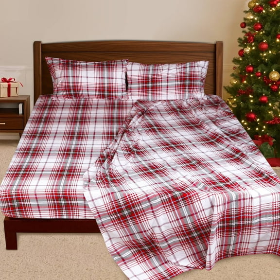 Hitime 4PC Queen Sheet Set Deep Pocket Fit 16", Breathable Microfiber Soft Queen Sheet Set Warm Sheets, Luxury Hotel Style Home Decor Queen Bed Sheet Set, Gift for Women, Men