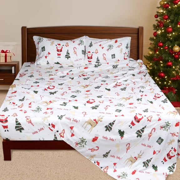 Hitime 4PC Queen Sheet Set Deep Pocket Fit 16", Breathable Microfiber Soft Queen Sheet Set Warm Sheets, Luxury Hotel Style Home Decor Queen Bed Sheet Set, Gift for Women, Men