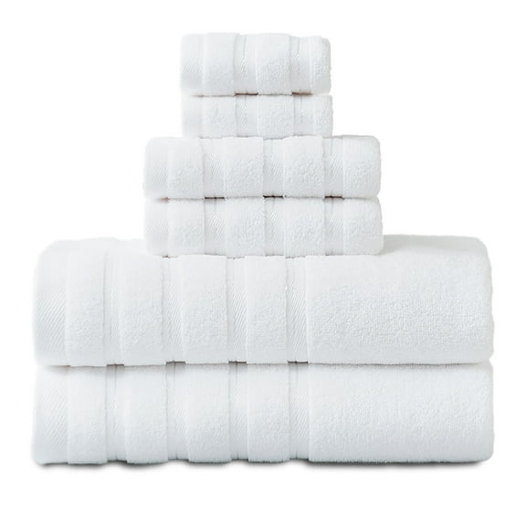Hitime Bath Towel Sets of 6 Pieces, 2 Bath Towels 2 Hand Towels 2 Washcloths, 100% Cotton Highly Absorbent Towels for Bathroom, Gym, Hotel